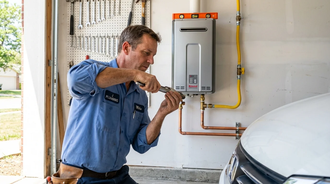 Tankless water heater installation by a Johns Plumbing LLC plumber in Sunnyside